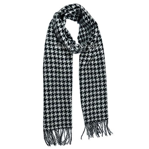 Eleganter Schal aus Wolle, Wollschal, 33cmx175cm, schwarz weiß 5189 - zum Schließen ins Bild klicken